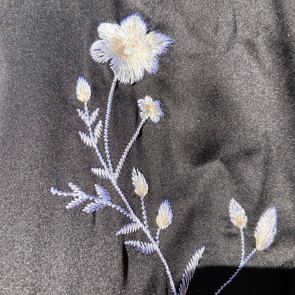 Embroidered Black Satin Jacket - Picture 6 of 12